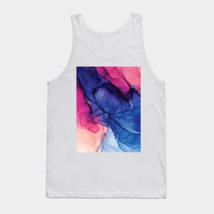 Pondering- Blush and Blue- Alcohol ink painting Tank Top